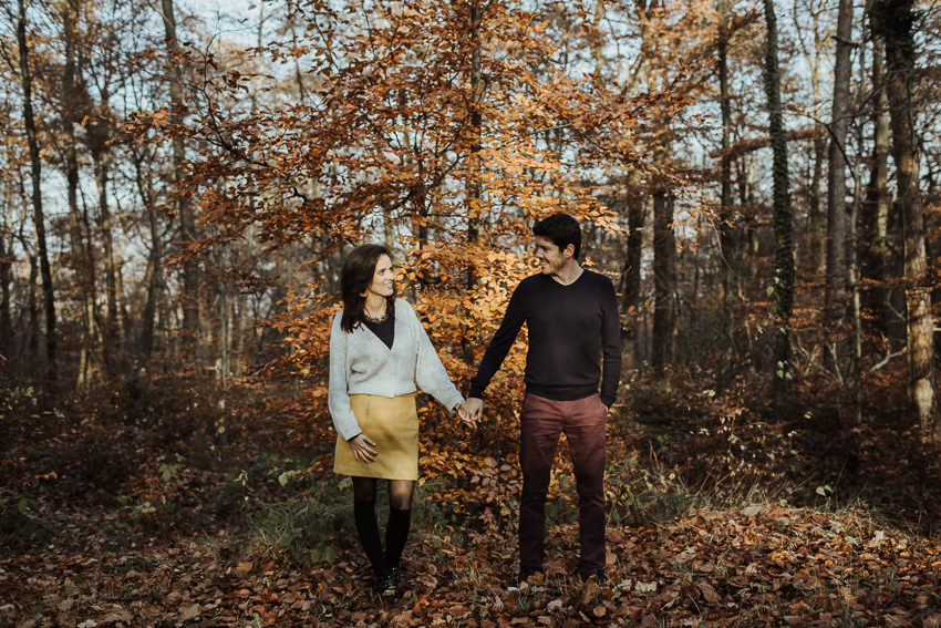 photographe couple reims engagement bois