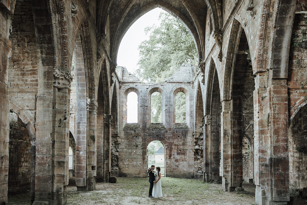 photographe mariage abbaye trois fontaines